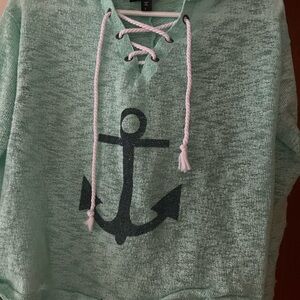 Mint Green Anchor Sweater with tie